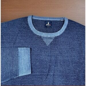 Johnnie-O Sweater Mens 2XL Blue Boggs Extrafine Merino Wool Crewneck Raglan